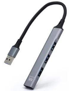Ewent EW1144 HUB USB-A 3.0 a USB-A 3.0 4 Puertos 17 cm Gris-AAOAUS0213