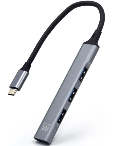 Ewent EW1145 HUB USB-C 3.0 a USB-A 3.0 4 Puertos 17 cm Gris