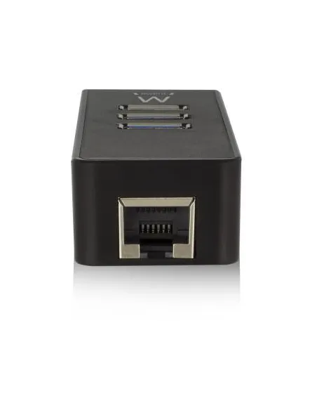 Ewent EW1140 HUB USB-A 3.0 a USB-A 3.0/RJ-45 4 Puertos 18 cm Negro