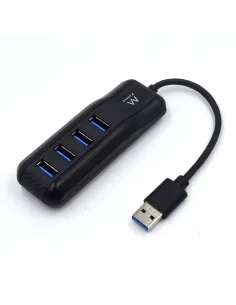 Ewent EW1138 HUB USB-A 3.0 a USB-A 3.0 4 Puertos 15 cm Negro-AAOAUS0166