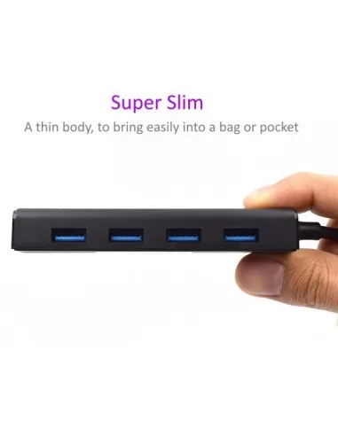 Ewent EW1136 HUB USB-A 3.0 a UBS-A 3.0 4 puertos 15 cm Negro