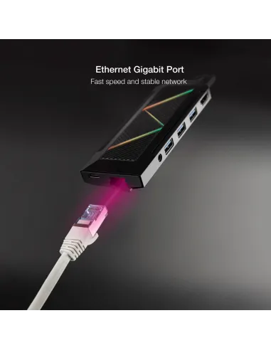 Nanocable 10.16.0901 HUB USB-C a USB-C/HDMI/RJ-45/microSD/SD/Jack 3.5mm 9 Puertos 15 cm Negro
