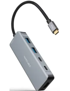 Nanocable 10.16.1006 HUB USB-C 3.0 a USB-A 3.0/USB-C 3.0/HDMI 6 Puertos 15 cm Negro-DATA58878