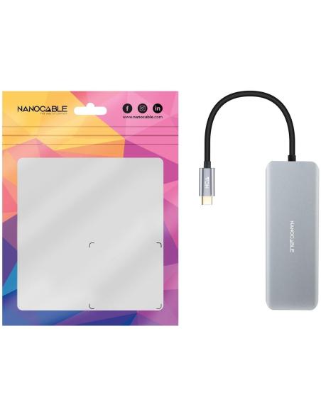 Nanocable 10.16.1006 HUB USB-C 3.0 a USB-A 3.0/USB-C 3.0/HDMI 6 Puertos 15 cm Negro