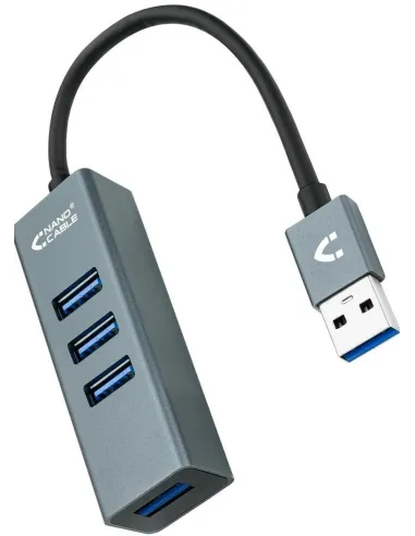 Nanocable 10.16.4402 HUB USB-A 3.0 a USB-A 3.0 4 Puertos 10 cm Gris