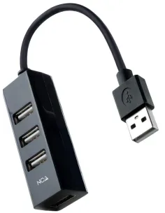 Nanocable 10.16.4404 USB-A a USB-A 4 Puertos 15 cm Negro-DATA54990
