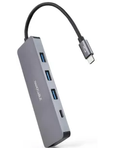 Nanocable 10.16.4409 HUB USB-C 3.0 a USB-A 3.0 4 Puertos 10 cm Gris-AAOAUS0219