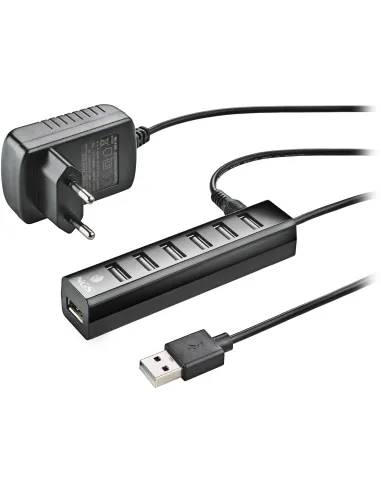 NGS iHUB7 Tiny HUB USB-A a USB-A 7 Puertos Negro