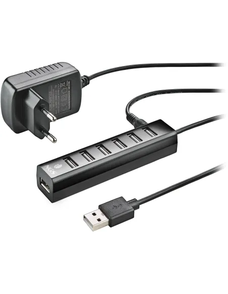 NGS iHUB7 Tiny HUB USB-A a USB-A 7 Puertos Negro