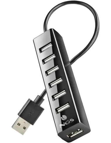 NGS iHUB7 Tiny HUB USB-A a USB-A 7 Puertos Negro