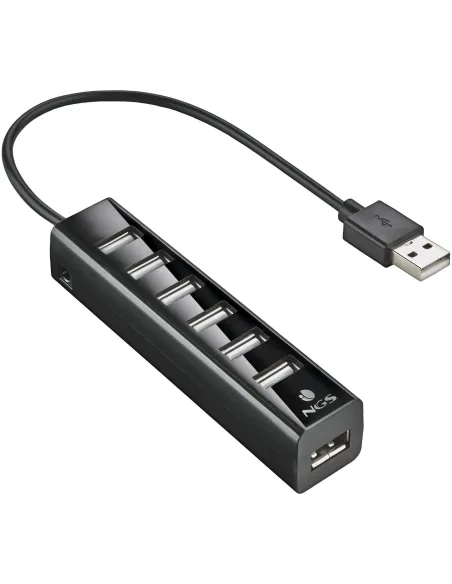 NGS iHUB7 Tiny HUB USB-A a USB-A 7 Puertos Negro