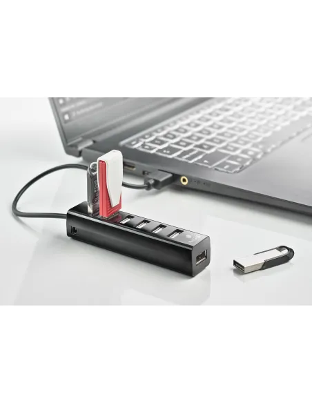 NGS iHUB7 Tiny HUB USB-A a USB-A 7 Puertos Negro