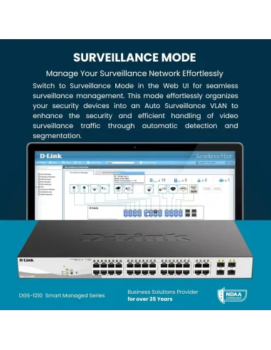 D-Link DGS-1210-10/E Smart+ Switch Gestionado 8 Puertos Ethernet + 2 Puertos SFP