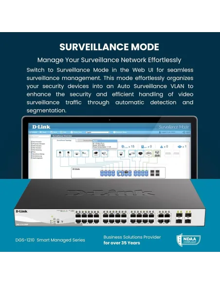 D-Link DGS-1210-10/E Smart+ Switch Gestionado 8 Puertos Ethernet + 2 Puertos SFP