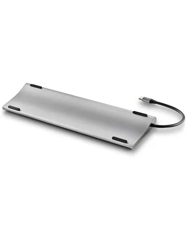 NGS Wonder Dock 12 HUB USB-C 3.0 a USB-A 3.0/USB-C 3.0/DisplayPort/VGA/HDMI/Jack 3.5 mm 12 Puertos 18 cm Plata