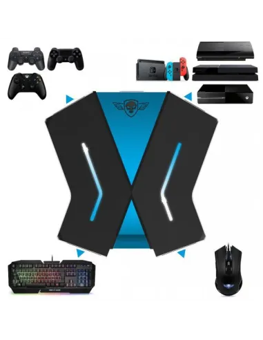 Spirit of Gamer SOG-CONV1 HUB USB-A 3.0/USB-C 3.0 5 Puertos Negro y Azul