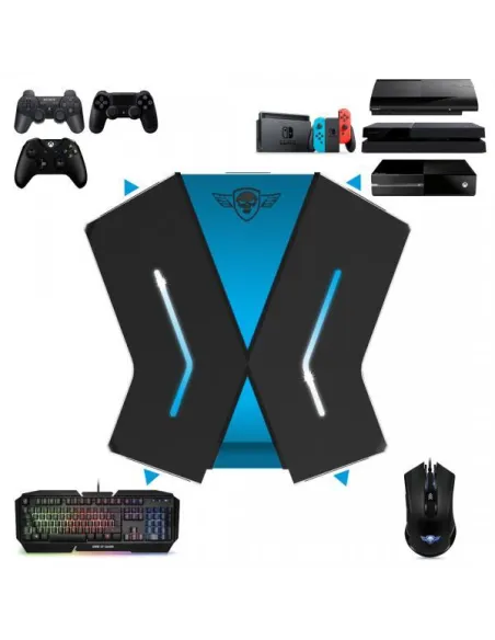 Spirit of Gamer SOG-CONV1 HUB USB-A 3.0/USB-C 3.0 5 Puertos Negro y Azul