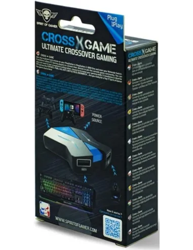 Spirit of Gamer SOG-CONV1 HUB USB-A 3.0/USB-C 3.0 5 Puertos Negro y Azul