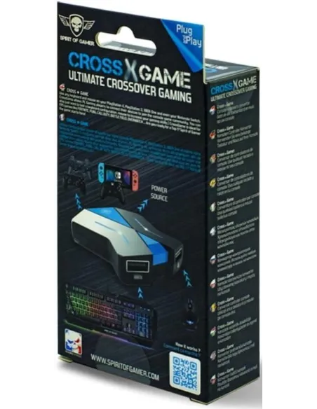 Spirit of Gamer SOG-CONV1 HUB USB-A 3.0/USB-C 3.0 5 Puertos Negro y Azul
