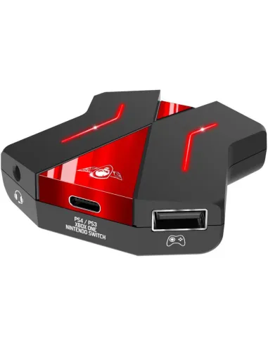 Spirit of Gamer SOG-CONV2 HUB USB-C/USB-A/3,5 mm 4 Puertos 25 cm Negro y Rojo