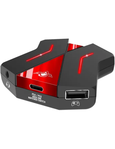 Spirit of Gamer SOG-CONV2 HUB USB-C/USB-A/3,5 mm 4 Puertos 25 cm Negro y Rojo