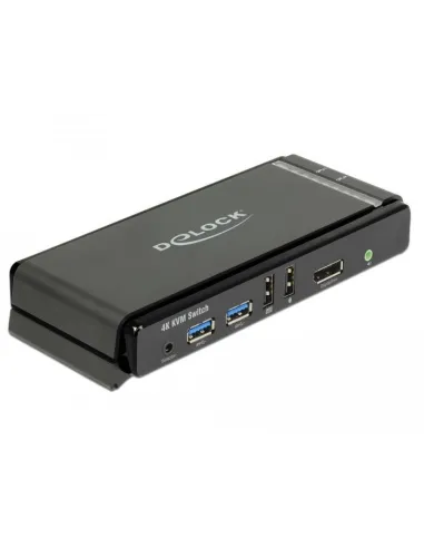 Delock 11467 Conmutador KVM USB-A/USB-B/DisplayPort/Jack 3.5 mm 12 Puertos Gris