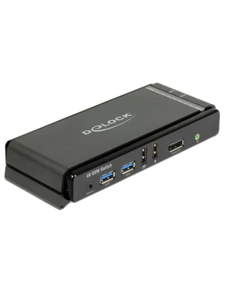 Delock 11467 Conmutador KVM USB-A/USB-B/DisplayPort/Jack 3.5 mm 12 Puertos Gris