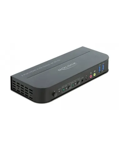 Delock 11481 Conmutador KVM HDMI/USB-A/USB-B/Jack 3.5 mm 17 Puertos Gris