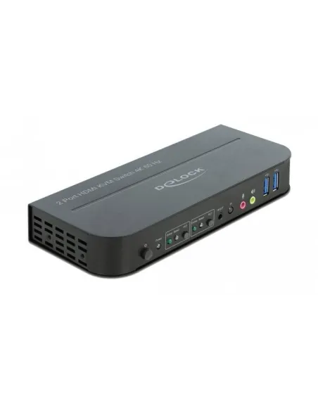 Delock 11481 Conmutador KVM HDMI/USB-A/USB-B/Jack 3.5 mm 17 Puertos Gris