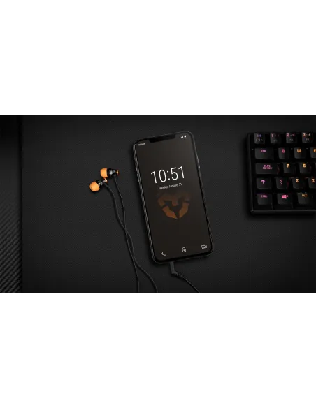Krom Kinear Auriculares Gaming Intrauditivos Negro/Naranja