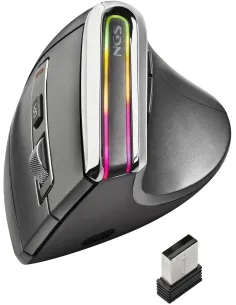 NGS Evo Karma Ratón Vertical Ergonómico Inalámbrico LED Multimodo 3200 DPI