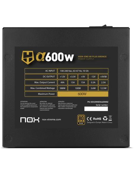 Nox Hummer Alpha 600W 80 Plus Bronze