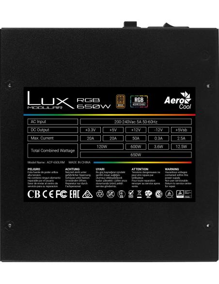 Aerocool Lux 650M RGB 650W 80 Plus Bronze