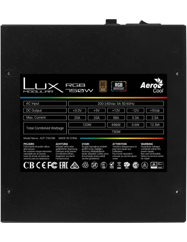 Aerocool Lux 750M RGB 750W 80 Plus Bronze