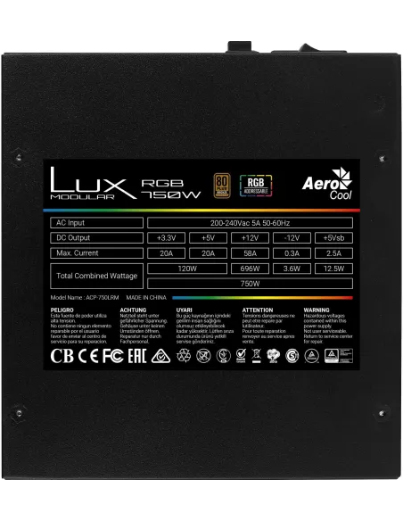 Aerocool Lux 750M RGB 750W 80 Plus Bronze