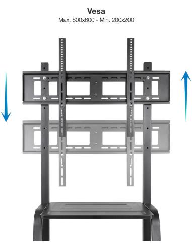 TooQ Coloso FS20101M-B Soporte de Suelo Ajustable con Ruedas 37"-100" Máx. 150 Kg Negro
