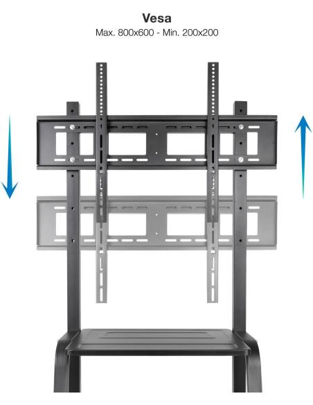 TooQ Coloso FS20101M-B Soporte de Suelo Ajustable con Ruedas 37"-100" Máx. 150 Kg Negro