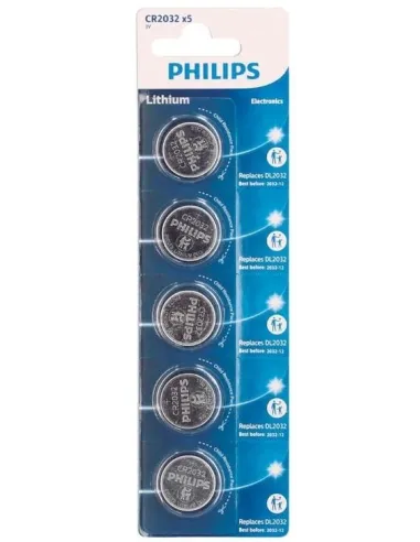 Philips CR2032 Pila Boton Litio 3v 5 Unidades