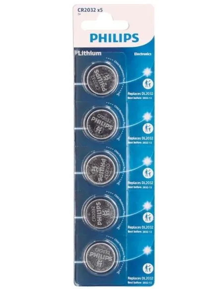 Philips CR2032 Pila Boton Litio 3v 5 Unidades