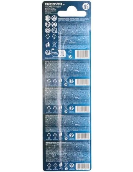 Philips CR2032 Pila Boton Litio 3v 5 Unidades