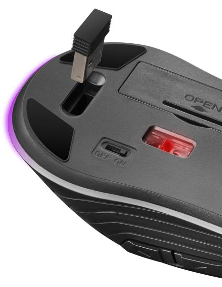 Mars Gaming MMW2 Ratón Gaming Inalámbrico RGB 3200 DPI Negro