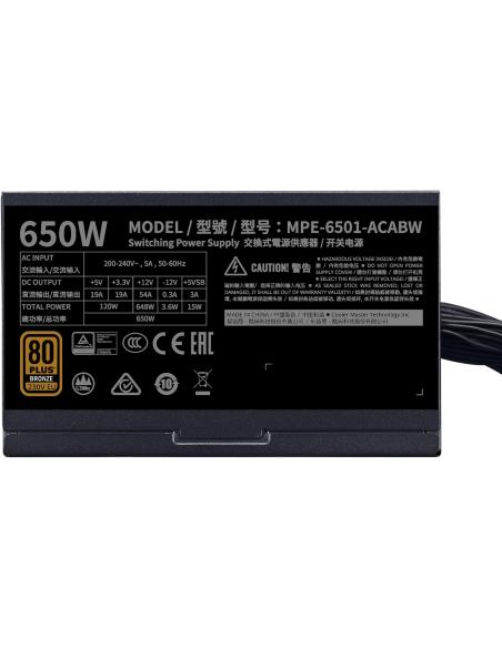 Cooler Master MWE 650 Bronze V2 650W 80 Plus Bronze