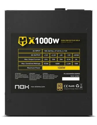 Nox Hummer X Gold Edition 1000W 80 Plus Gold