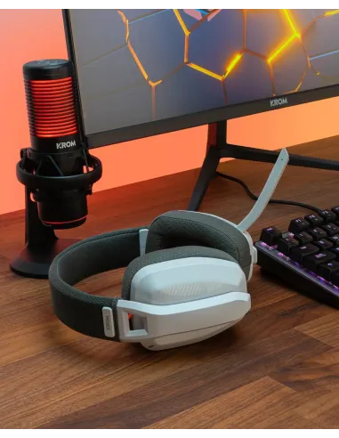 Krom Kanji Auriculares Gaming Inalámbricos para PC/Mac/Nintendo Switch/PS4/PS5/Android Blancos