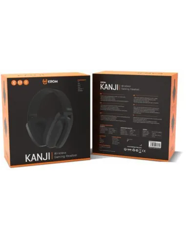 Krom Kanji Auriculares Gaming Inalámbricos para PC/Mac/Nintendo Switch/PS4/PS5/Android Negros