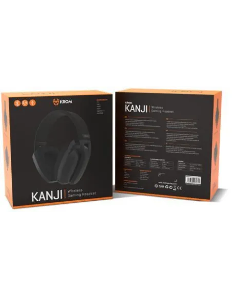 Krom Kanji Auriculares Gaming Inalámbricos para PC/Mac/Nintendo Switch/PS4/PS5/Android Negros