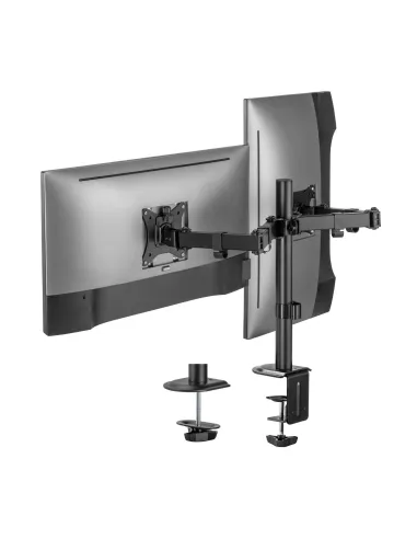 Aisens DT32TSR-149 Soporte Eco Giratorio/Inclinable para 2 Monitores/TV 17”-32” VESA 100x100 Máx 9Kg