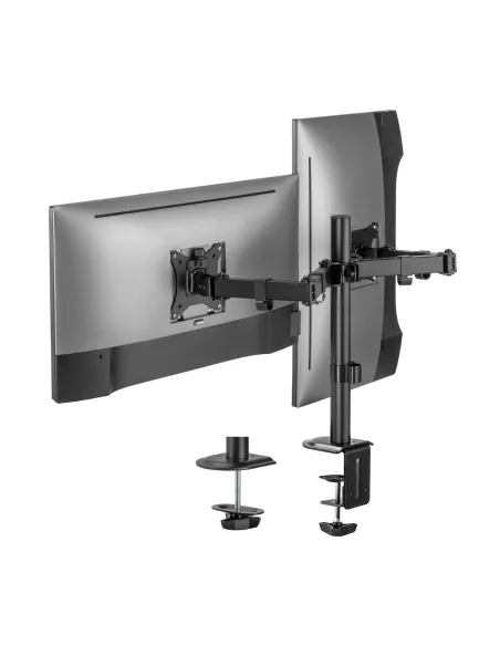Aisens DT32TSR-149 Soporte Eco Giratorio/Inclinable para 2 Monitores/TV 17”-32” VESA 100x100 Máx 9Kg