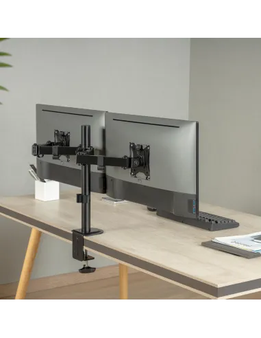 Aisens DT32TSR-149 Soporte Eco Giratorio/Inclinable para 2 Monitores/TV 17”-32” VESA 100x100 Máx 9Kg