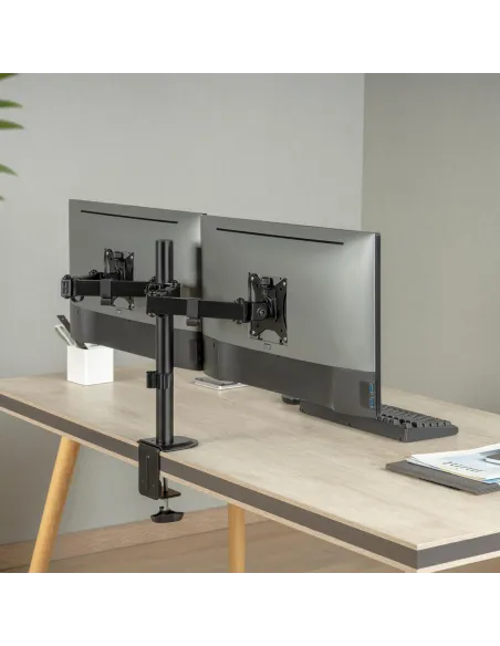 Aisens DT32TSR-149 Soporte Eco Giratorio/Inclinable para 2 Monitores/TV 17”-32” VESA 100x100 Máx 9Kg